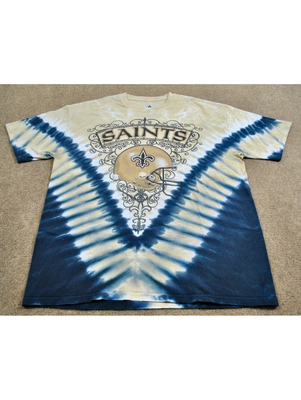 New Orleans Saints NFL Football Tye Dye Vintage Black Shirt Size X-large